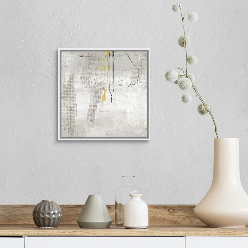 Reproduction d’art sur toile, "trickle I" par PI studio, Toile blanche encadrée, H 14 po x l 14 po x P 1,75 po