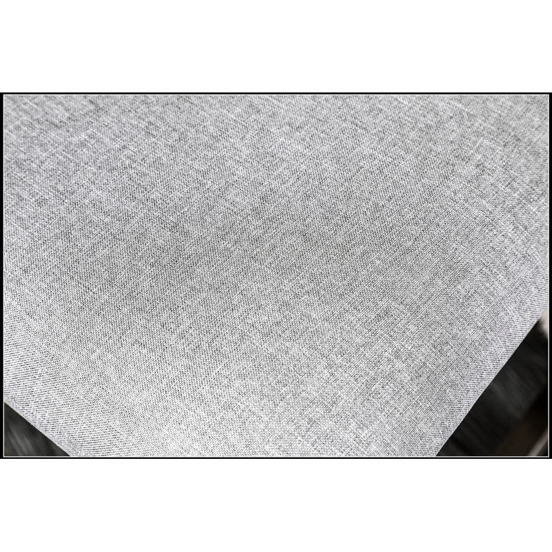 Ensemble de table de salle à manger 7 pièces à hauteur de comptoir avec table grise et chaises rembourrées en tissu, parfait pour les espaces compacts et les maisons urbaines.