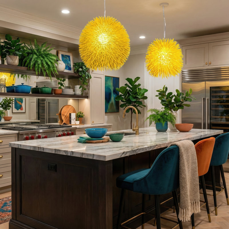 Urchin 1-Light Pendant - Un-Mellow Yellow, Yellow