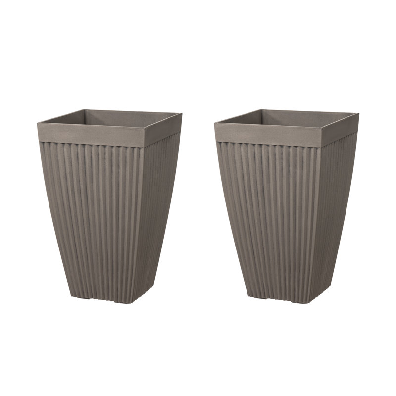 Genecis Pot Planter, Taupe, 22.75 H x 14 W x 14 D