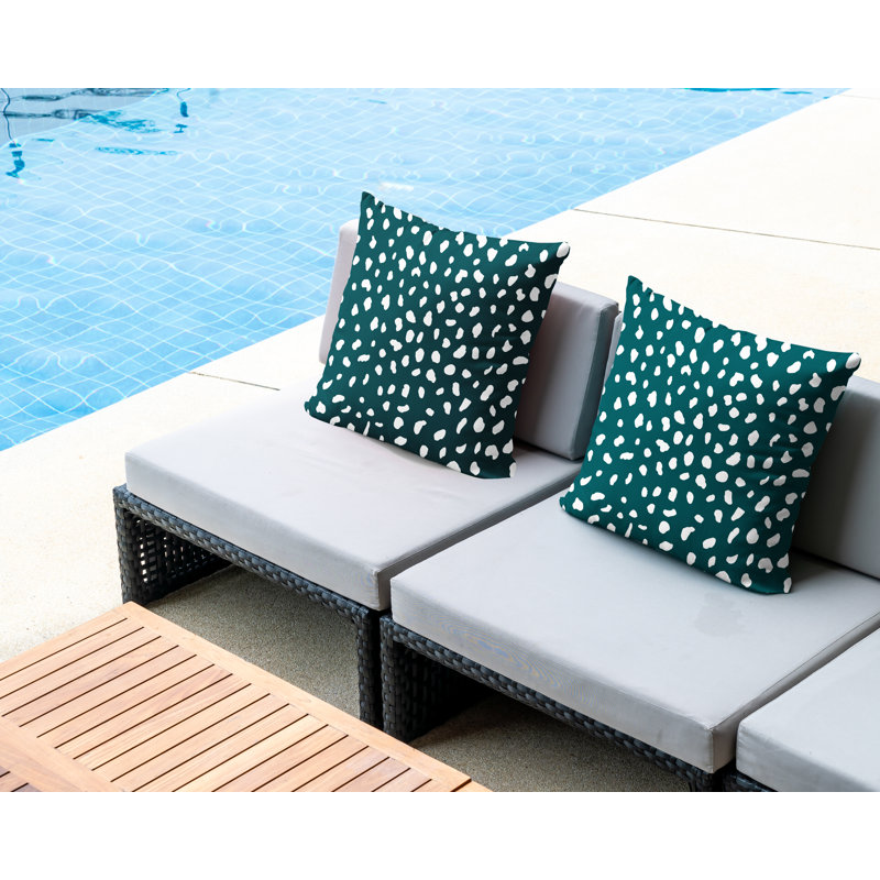 Coussin décoratif intérieur / extérieur, L 19 po x H 19 po, Émeraude