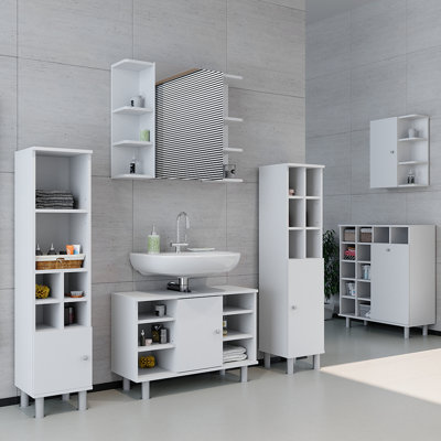80Cm W x 64Cm H x 21Cm D Bathroom Storage Furniture Set