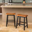  Ensemble de 2 tabourets de bar Modern Modern avec structure en métal robuste et siège en bois-302275852-302275842
