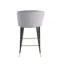 Tabouret contemporain à hauteur de comptoir rembourré en velours avec capitonnage à canaux profonds et pieds en métal doré