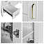Meuble-lavabo autoportant de 30 po avec lavabo en céramique, armoire moderne avec 3 tiroirs à fermeture en douceur, tablette réglable et poignées dorées luxueuses-1149913170