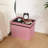 Folding Storage Ottoman Velvet Footstool-946437491