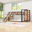 Lit mezzanine avec tablettes, glissade, panier de basketball, anneaux et mur d'escalade