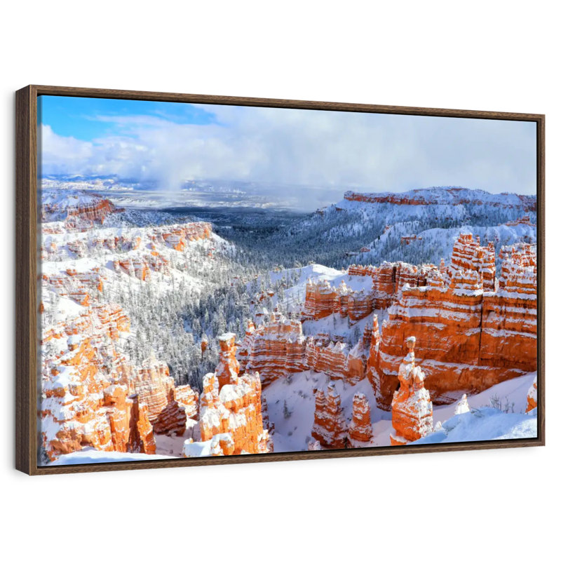 Hiver à Bryce Canyon, Cadre flottant noyer, 31 po x 21 po