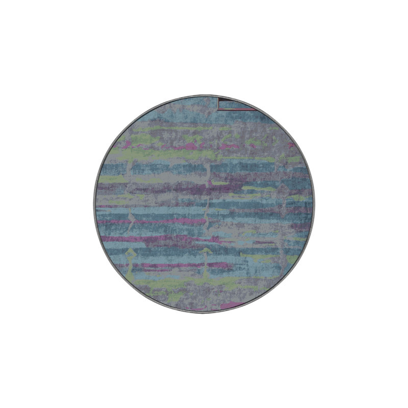 Machine Washable Gray Area Rug, Round 7'