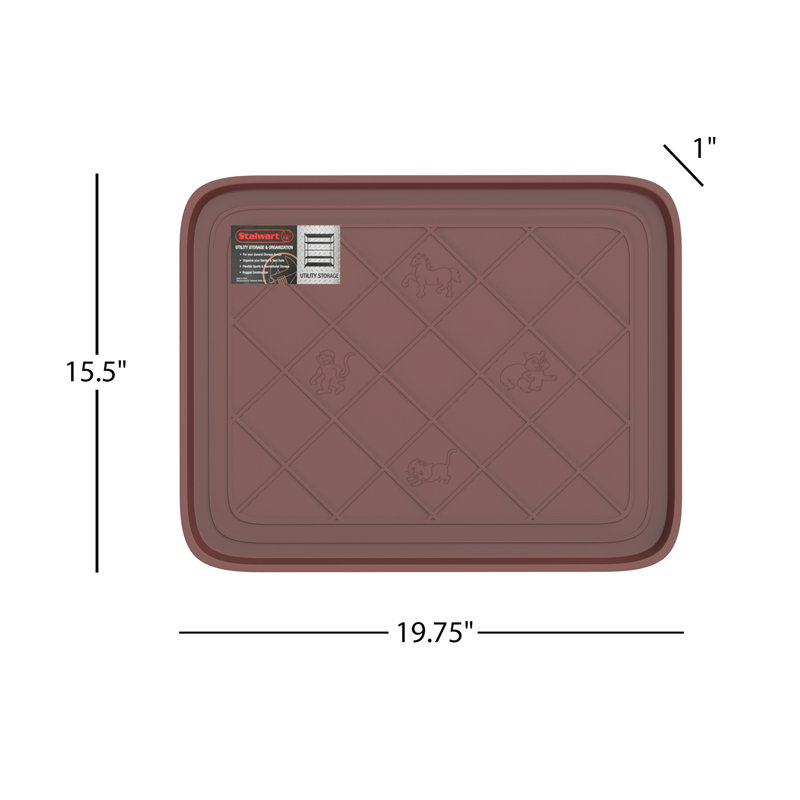 Brown Polypropylene Outdoor Boot Tray with Raised Rim