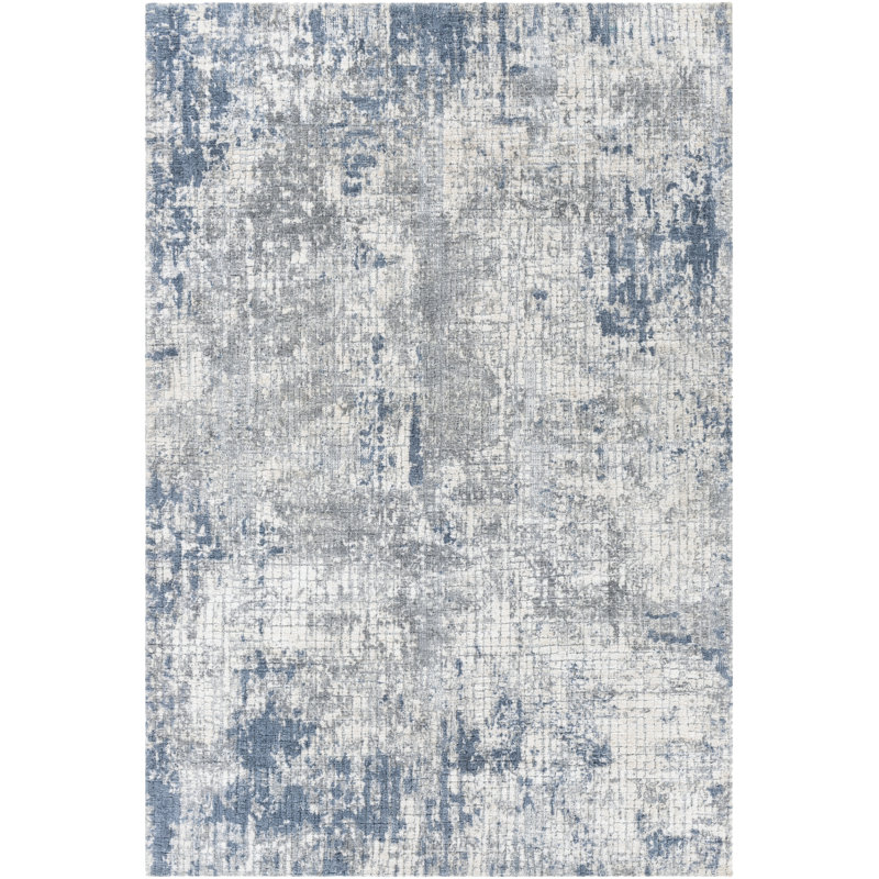 Carmiencke Abstract Handmade Flatweave Gray Area Rug, Rectangle 2' x 3'