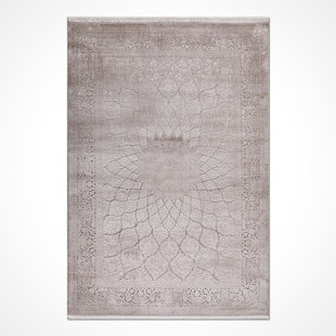 Oriental Beige Machine Washable Non-Slip Area Rug