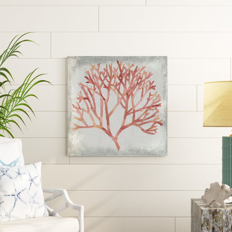 Aquarelle corail IV, H 30 po x l 30 po x P 1,25 po
