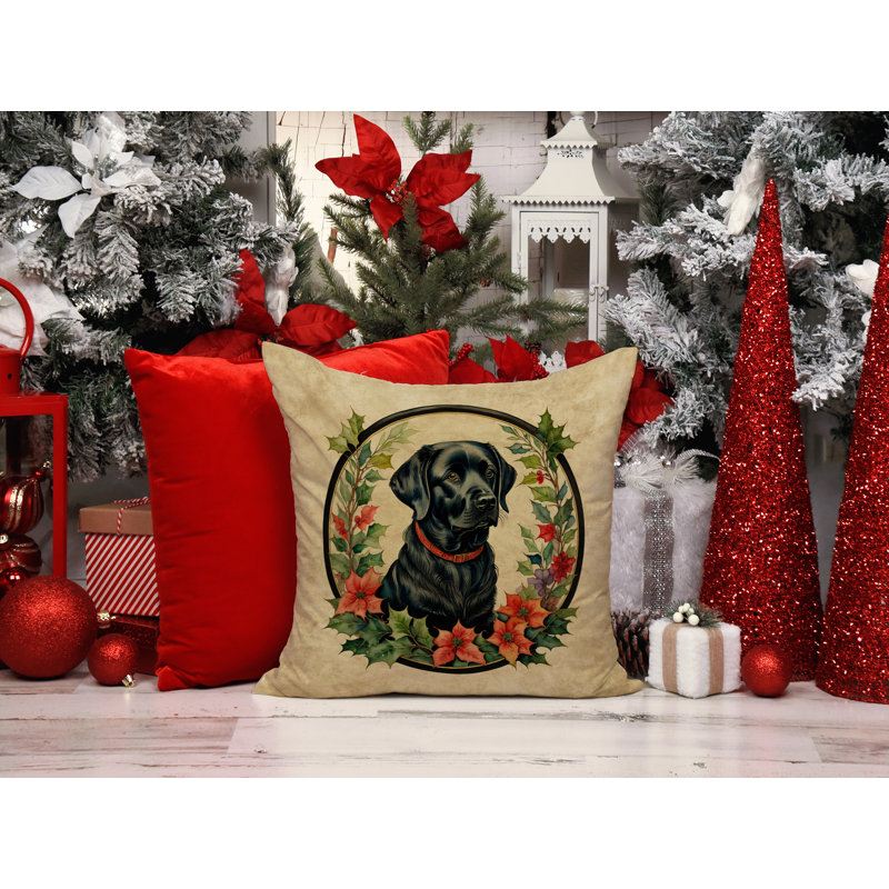 Coussin décoratif intérieur / extérieur en polyester Christmas, 14 po x 14 po, Carré