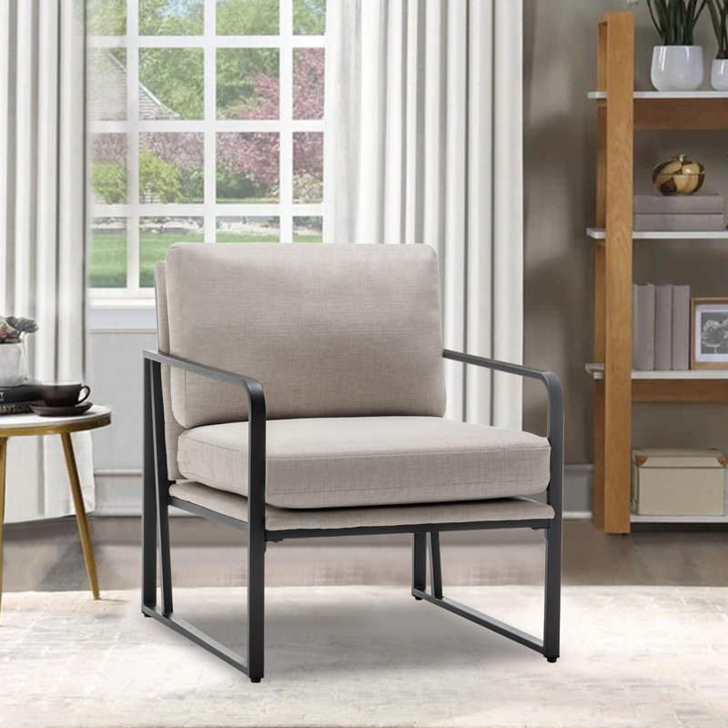 Fauteuil large de 26 po Marchant, Noir, noir, noir, noir, Gris clair