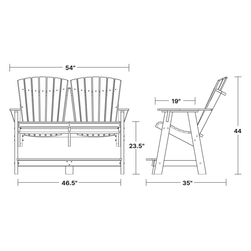 Adirondack double héritage Heritage, Rouge cardinal / Noir