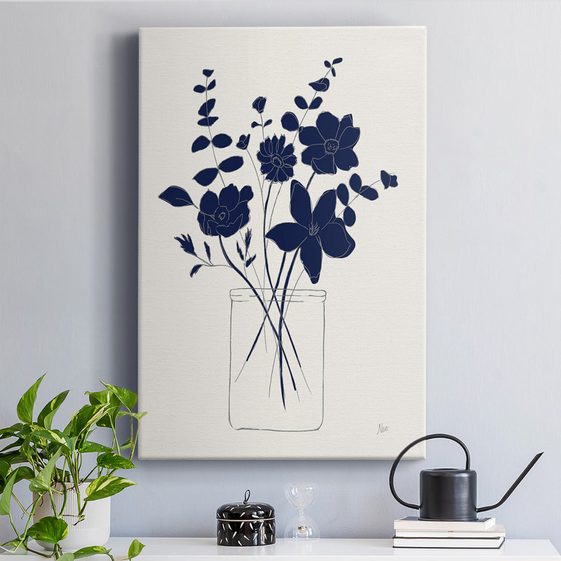 Indigo croquis I - peinture sur toile tendue