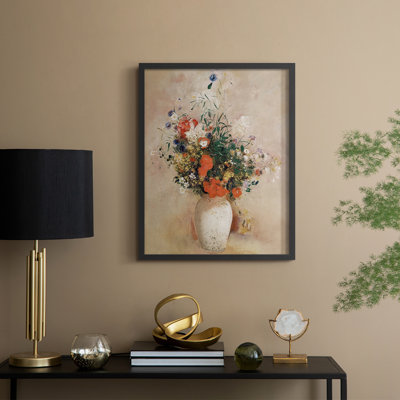 Reproduction florale vintage encadrée CECLVII - bois massif