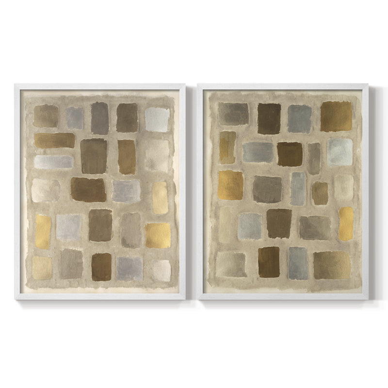 Reproduction encadrée en forme de sable I-Premium - prête à être accrochée - aucun clou requis - aucun clou requis, Blanc