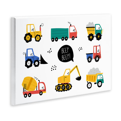 Plaque murale véhicules de construction Beep, design by Creative Studio