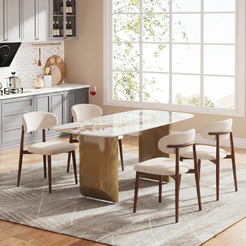 Table de salle à manger Wakenda, Doré, L 31,5 po x L 55,1 po
