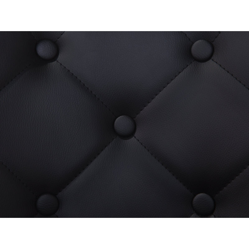 Garret 45cm H Tufted Upholstered Side Chair in Black, Black