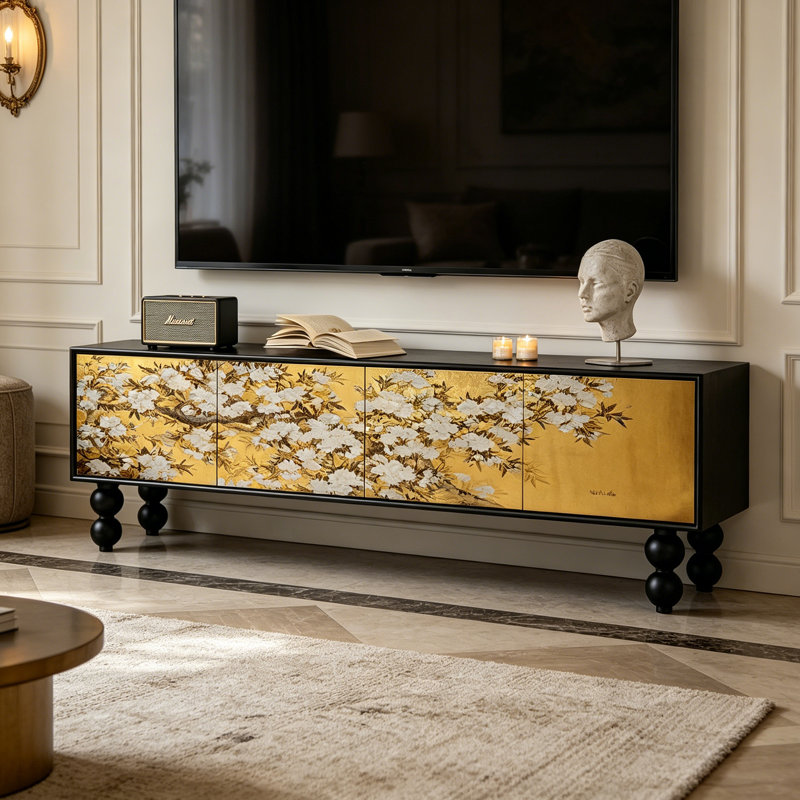 Meuble télé avec rangement Luxury, 23.62"H x 86.61"L x 15.74"W