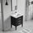 Stewie 24'' Single Bathroom Vanity with White Ceramic Top – Soft Close Drawers & Freestanding Design-649049637