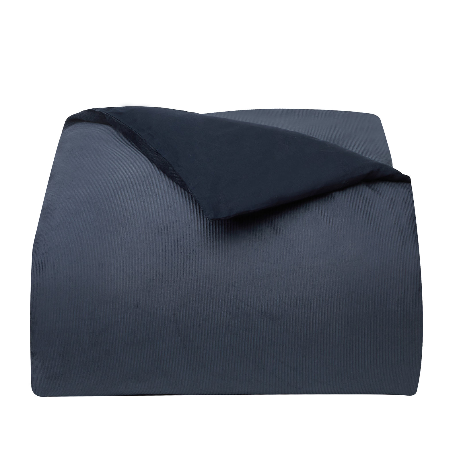 Cotton Duvet Cover Set, King Duvet Cover + 2 King Shams, Navy