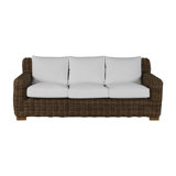 Montauk 84.25" Wide Outdoor Wicker Patio Sofa with Cushions