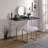 Black & Chrome Finish Vanity Desk