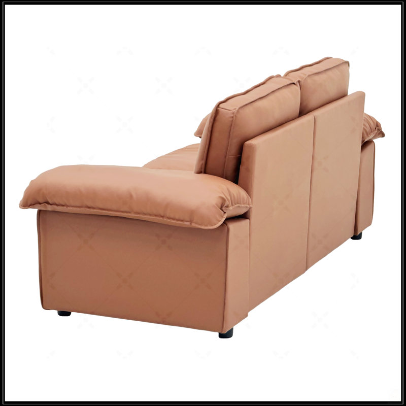 Canapé de rangement en similicuir brun 78,74 pouces