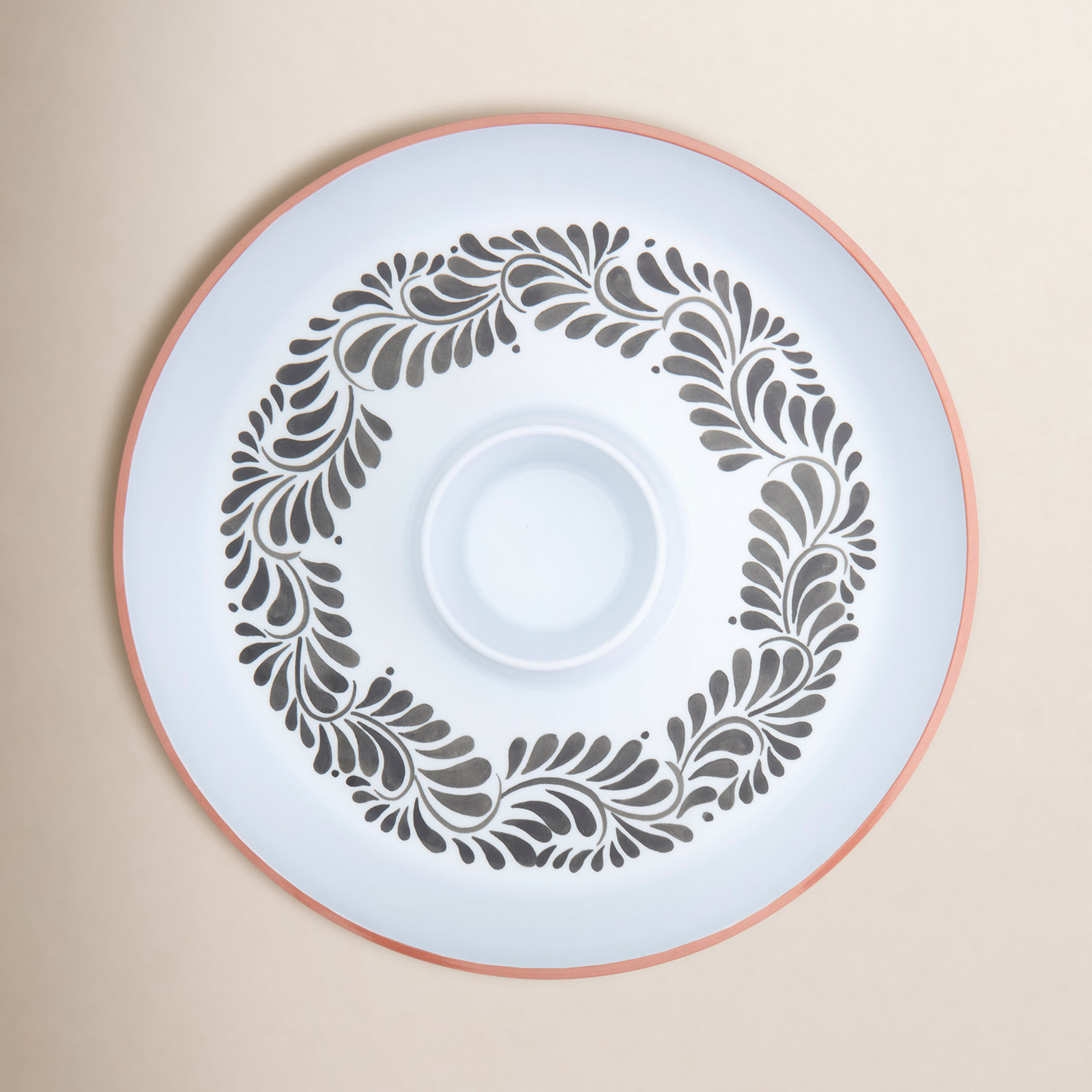 INFUSE 16" Melamine Chip and Dip Platter, Lebrillo, Black/White