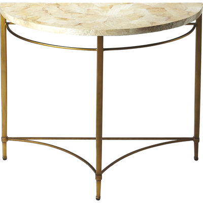 Marlena Shell Demilune Console Table