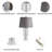 Neutral Clear Glass, 26" Gray Table Lamp - 15" x 15" x 26"