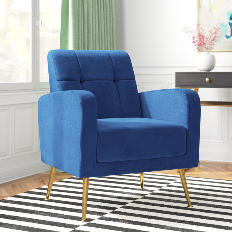 Floriana Upholstered Armchair, Blue 100% Polyester