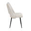 Table de salle à manger 5 pièces avec 4 chaises beiges rembourrées et une table blanche extensible, convenant à différents styles de décoration intérieure-1317627457