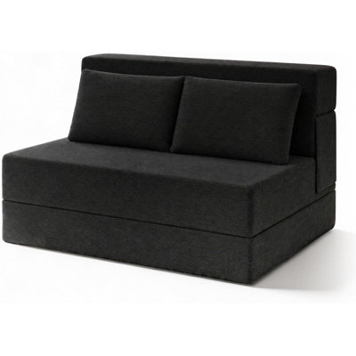 Boneless Folding Sofa Bed, Convertible Sleeper Chair with Pillow, Loveseat Fold Out Chair Bed, Memory Foam Floor Couch Mattress, Foldable Futon Couch Lounge for Living Room (Corduroy)