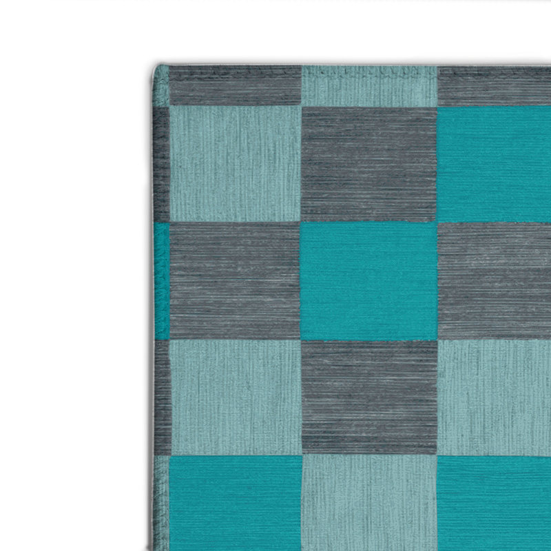 Tapis d'intérieur et d'extérieur à carreaux gris, Rectangulaire 2 pi x 3 pi