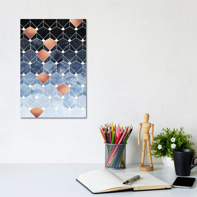 Copper Diamonds, Rectangular by Elisabeth Fredriksson - 1 Piece Wrapped Canvas Wall Art