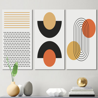 " Creative Vintage Designs In Retro Colors XII " 3 - Pieces