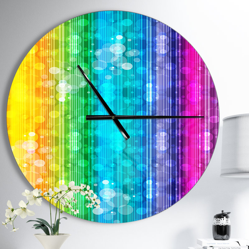 Illustration d'arc-en-ciel - Horloge murale moderne, Moyen