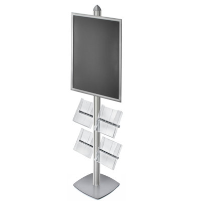 Ensemble de présentation Sky Tower avec cadre à pression l 22 po x H 28 po et quatre pochettes latérales en acrylique