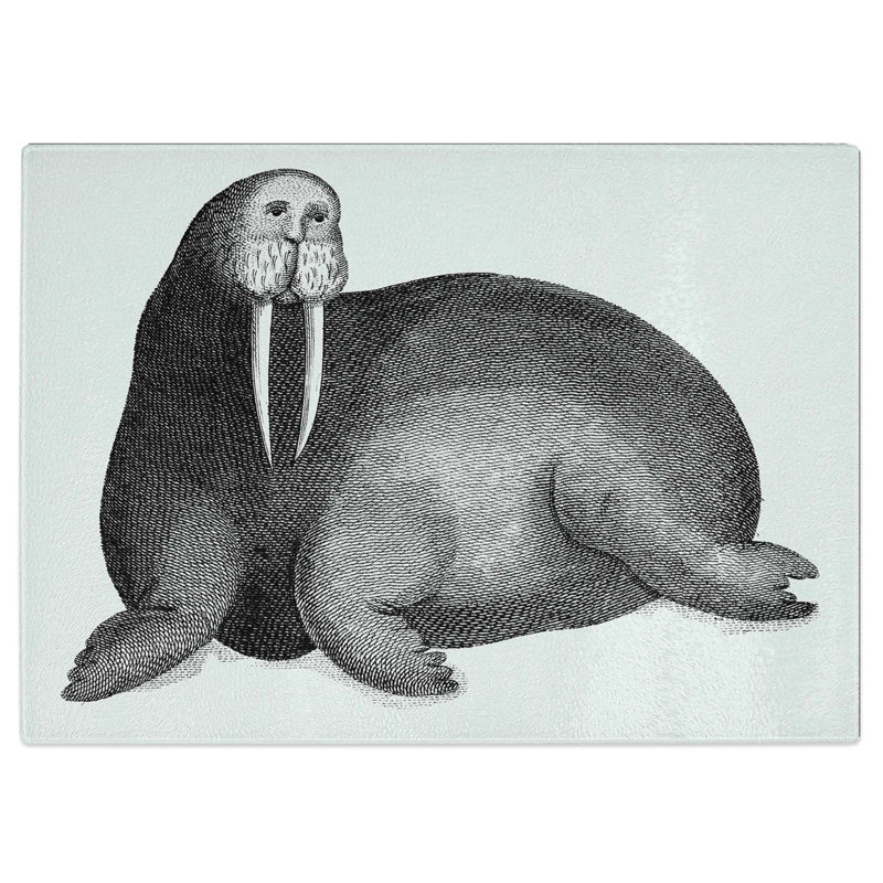 Tempered Glass Walrus by George Shaw Chopping Board, 28.5 cm W x 20 cm L