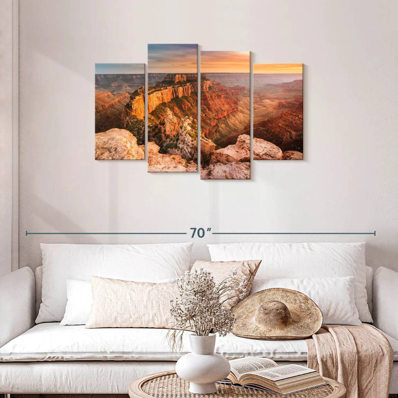 Scène de coucher de soleil d'Alvord Grand Canyon, H 27 po x l 43 po