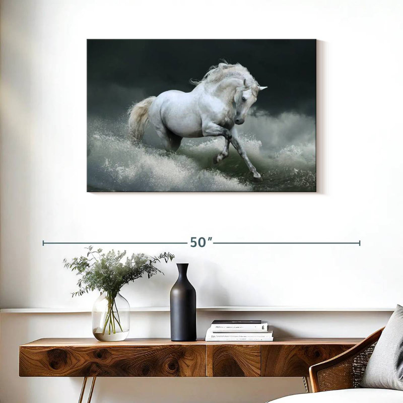 Cheval blanc Brampt, H 24 po x l 36 po