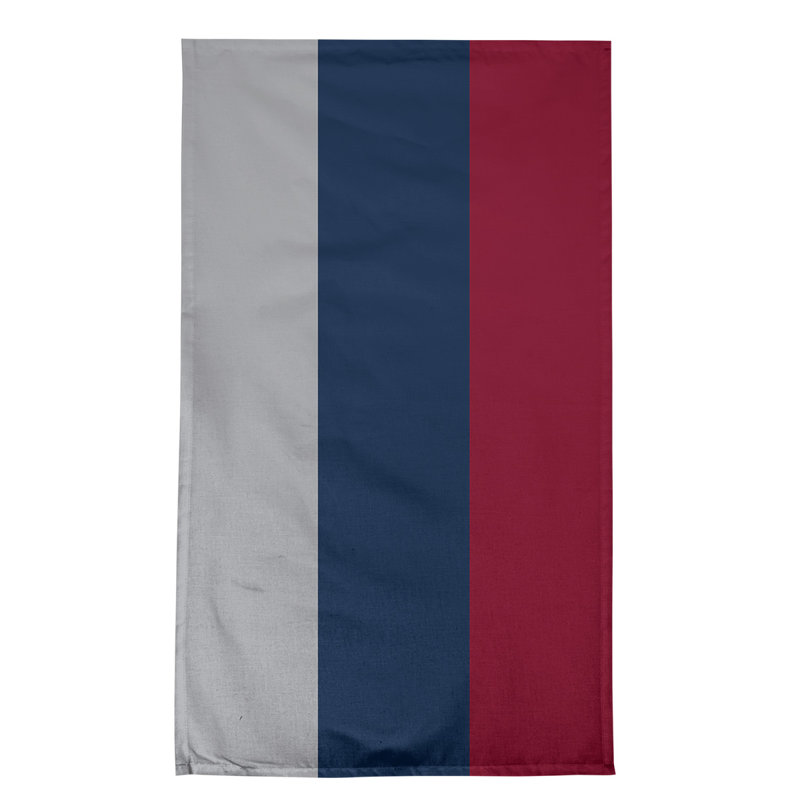 Serviette de thé hockey Anaheim, Argent / bleu nuit polaire / rouge, Polyester sergé
