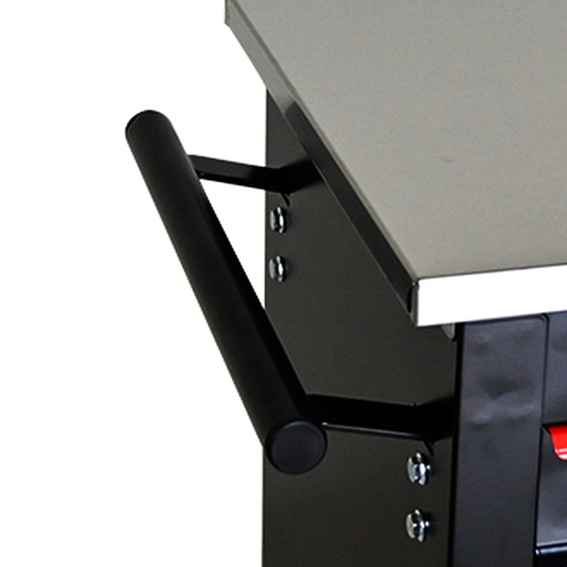 7 Drawers Workshop Tool Cart With -Bearing And Key Lock - Safe Black&Red Multifunctional 7 Trolley 4 Stable Movable