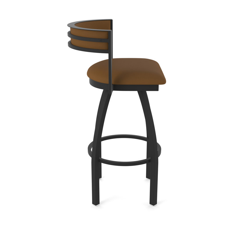 Tabouret Artémis, Noir froissé, Tabouret de bar (siège d'une hauteur de 36 po), Vinyle - chaume Canter