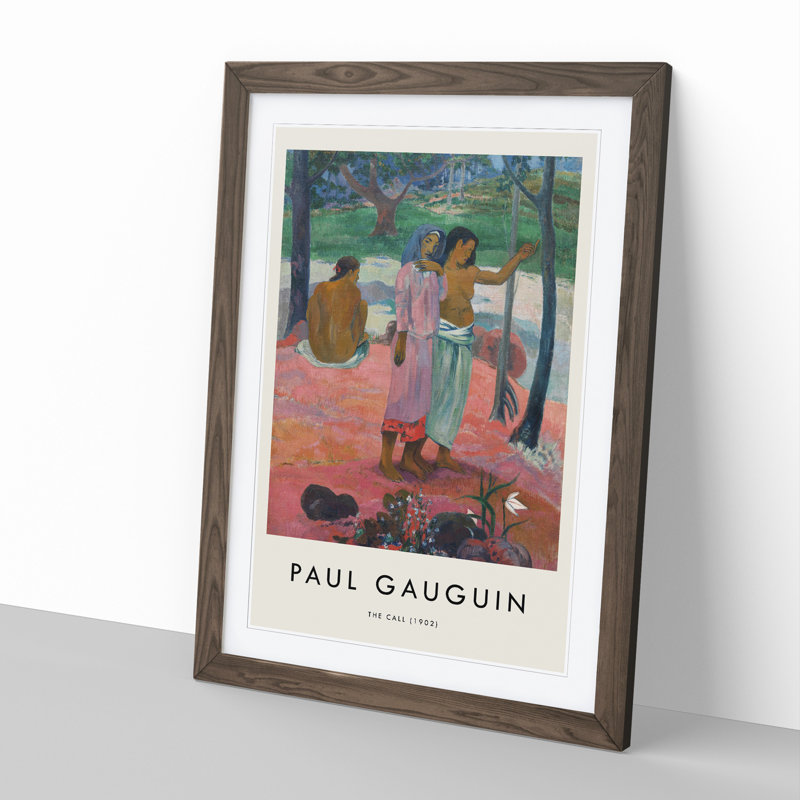 The Call by Paul Gauguin - Picture Frame Painting, 36cm H x 27cm W x 2cm D, Walnut Framed